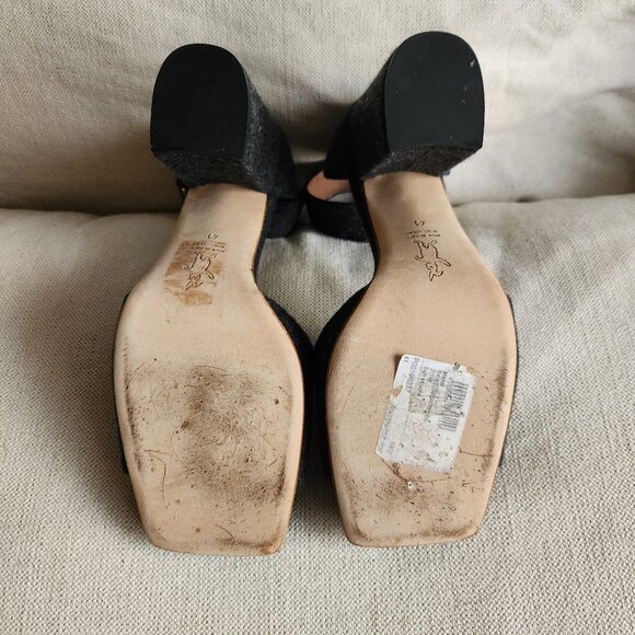 Sz41 Marni Dark Gray Felt Jeweled Ankle Strap Sandals - EUC (worn once) - Picture 8 of 16